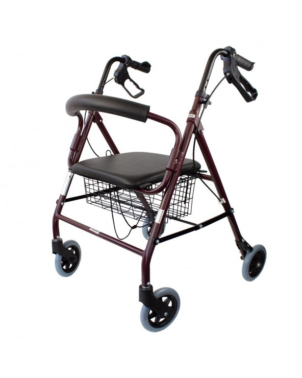 Andador para Adultos 4 Ruedas Plegable con Asiento